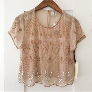 Forever 21 Beaded Crop Top